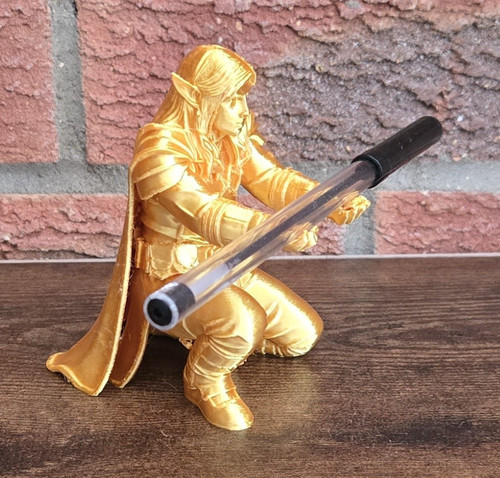Kneeling elf pen - elf, holder