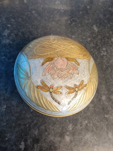 Enamel and brass vintage - and,