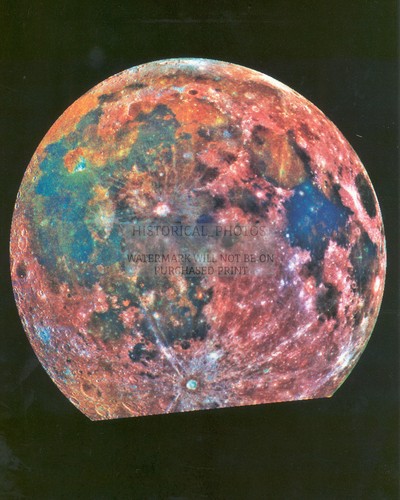 False color lunar surface mare - false,