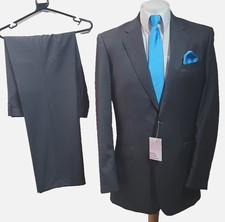 F.LLI Cerruti @ Moss Bros 2 piece Suit Ch44"R W36" L29" Dk Grey Sharkskin
