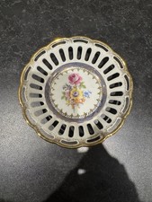 Lovely Vintage Dresden Reticulated Trinket Dish With Classical Scene