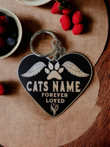 Memorial keyring cat - keyring, keepsake