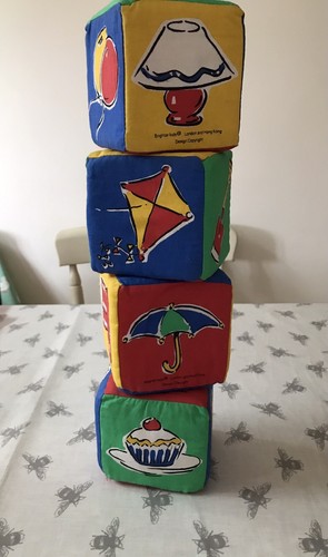 Vintage stacking fabric blocks