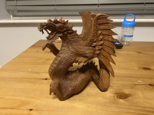 Hand carved wooden dragon - hand-carved,