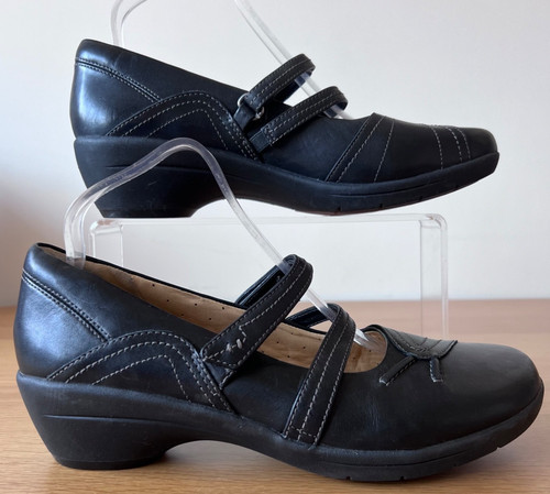 Clarks black leather - black,