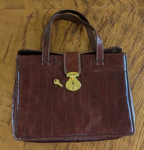 Vintage satchel bag crocodile - satchel,
