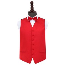 Red Plain Satin Solid Mens