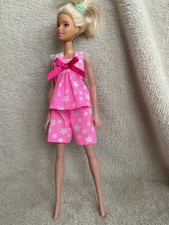LACE EDGED PYJAMAS - FITS  BARBIE SIZE DOLL  FREE P&P #4138