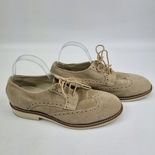 Mens AM Shoe Company Beige Suede Leather Brogues Size 41 UK 7 Oxford Shoes
