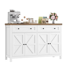 Sideboard Kitchen Storage Cabinet Buffet 2 Drawer 4 Door Shelves Cupboard White 