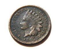 1864 Indian Head Cent with VF