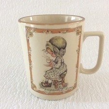 Vintage Sarah Kay mug - Japan - tea scene - 6.5cm/2.5'' Ø - EUC