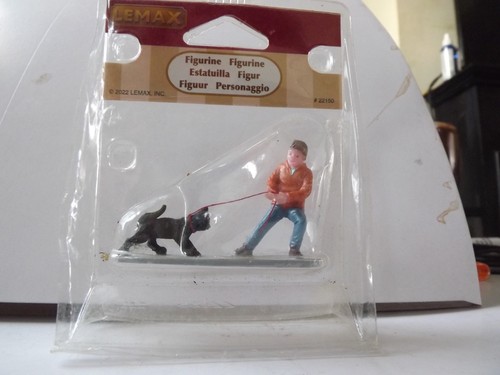 Lemax man walking cat - lemax,