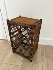 Vintage Wicker Wine Rack 6