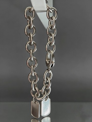 Gucci silver double dog tag - dog,