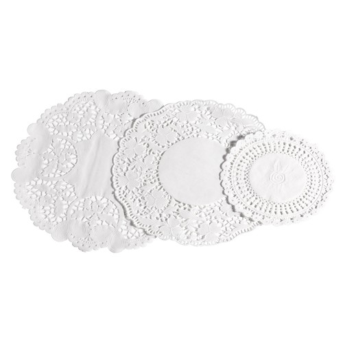 Pieces white round paper - 30,