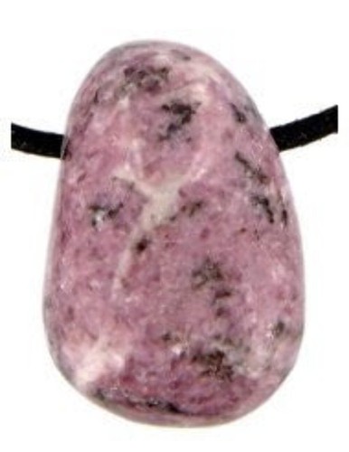 Lepidolite drilled tumble - lepidolite,