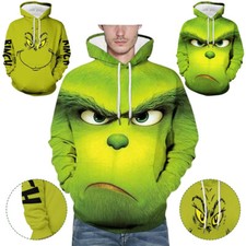 Christmas Grinch's 3DPrint Hoodie Sweatshirt Mens Women Hooded Pullover Xmas Top