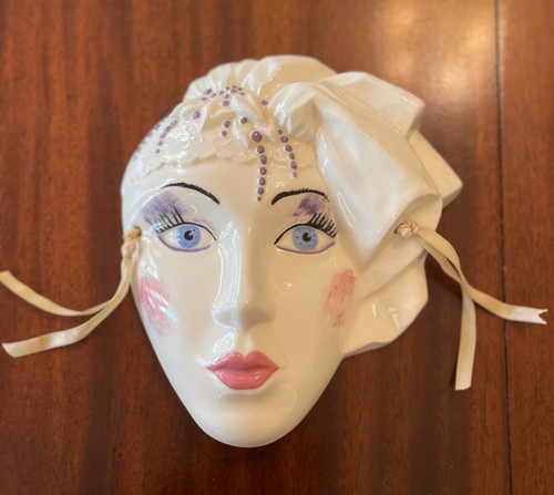 Vintage ceramic wall mask - wall,