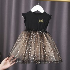 Kids Girls Baby Star Sequins Cute Princess Tutu Dress Birthday Party Fancy Dress