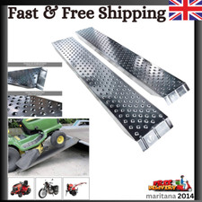 2x Loading Ramp 400kg Max Loading Steel Heavy Duty Lawn Mower Quad Trailer Van