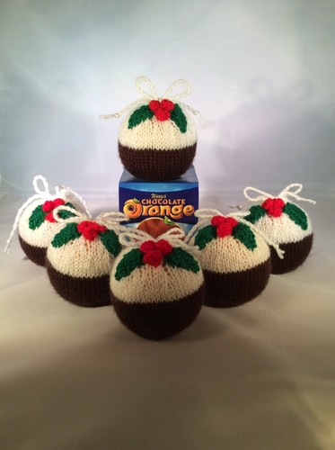Hand knitted christmas pudding - christmas,