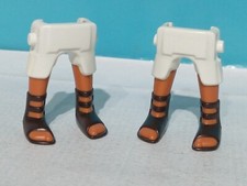 PLAYMOBIL X2 WHITE LEGS SANDALS SHEPHERD EGYPTIAN BUCKWHEAT