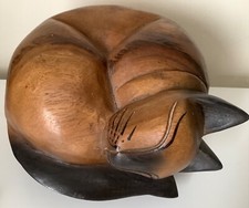 Large Wooden Cat Ornament