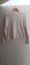 Apricot White Jumper with Gold Button Details. Size 12 UK NEW with Spare button.