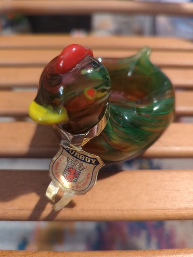 Small glass cockerel bird - small,