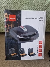 Sensio Home 3-in-1 Waffle Sandwich Panini Grill Maker Non-Stick 750W