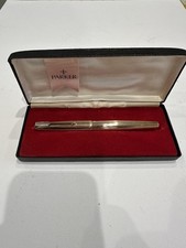 Gorgeous 1970s Parker 65 Custom Insignia  Gold filled Fountain Pen 14ct Gold Nib