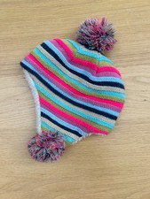 Angels (Monsoon Accessorize) Mulit-Coloured Stripe Bobble Hat, 3-6 years