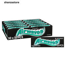 Airwaves Black Mint Sugarfree Chewing Gum Menthol Freshness 30 Packs 10 Pieces