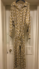 NEXT:DITSY MUSTARD/CREAM/BLUE FLORAL PRINT LONGER LENGTH SHIRT DRESS UK 2O BNNT