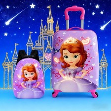 2 PCS Kids Luggage Set 12" Backpack & 18" Carry-on Suitcase with Wheels