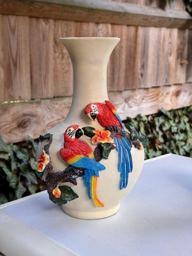 Resin parrot vase large - resin,