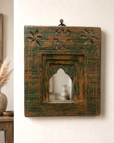 Antique wooden mirror frame - wooden,