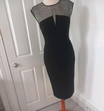 KAREN MILLEN PARTY DRESS SIZE 14/ VGC/ STRAIGHT STYLE/ BLACK Wiggle, pencil 