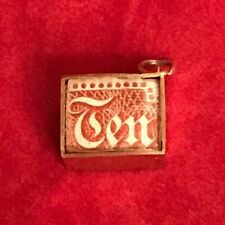 An Old Ten Shilling Note - 9c Gold Charm 