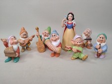 Vintage Disney Snow White & 7 Dwarfs Bisque Porcelain Figurine Full Set – Rare