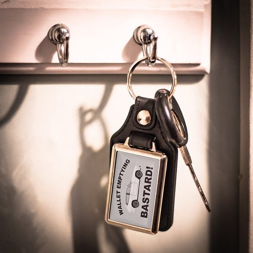 Leather look key - leather,