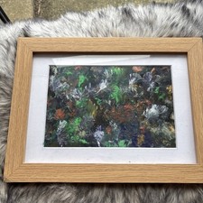 Abstract Oil On Paper Framed