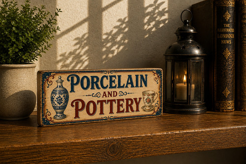 Antique porcelain pottery - &,