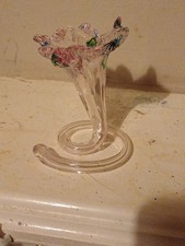 Italian Flower Art Glass Single Stem Vase