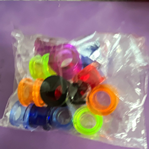 Multicolour acrylic round ear - multicolour,