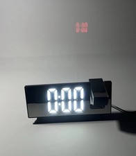 Digital Alarm Clock 7.8" Mirror Screen With LED Projection Temperature And Date