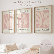 Set of 3 Pink Matisse Prints