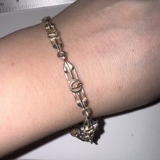 925 Sterling Silver Charles Rennie Mackintosh Style Bracelet 8"