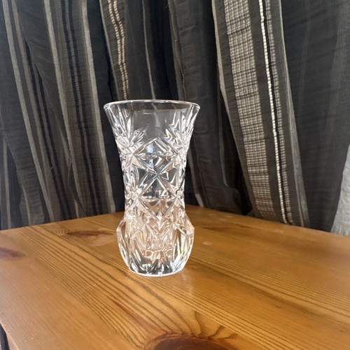 Glass crystal flower vase 11cm - glass,